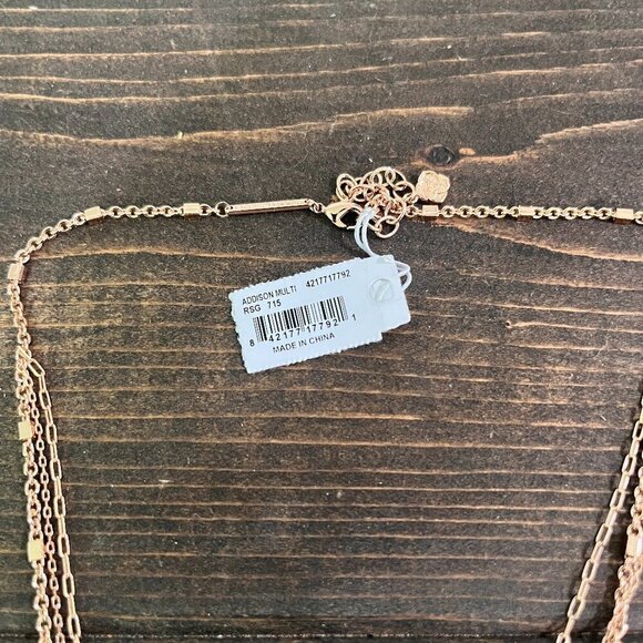 Kendra Scott Rose Gold Addison Triple Strand Necklace - Picture 7 of 8